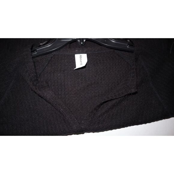 Abound Women’s Sz S Black Waffle Knit Raglan Sleeve Oversized Crop Top Shirt - Picture 3 of 5
